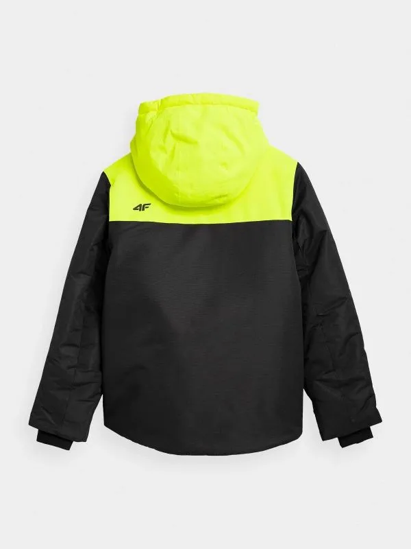 4F BOY’S SKI JACKET Black/Lime  giacca sci Junior