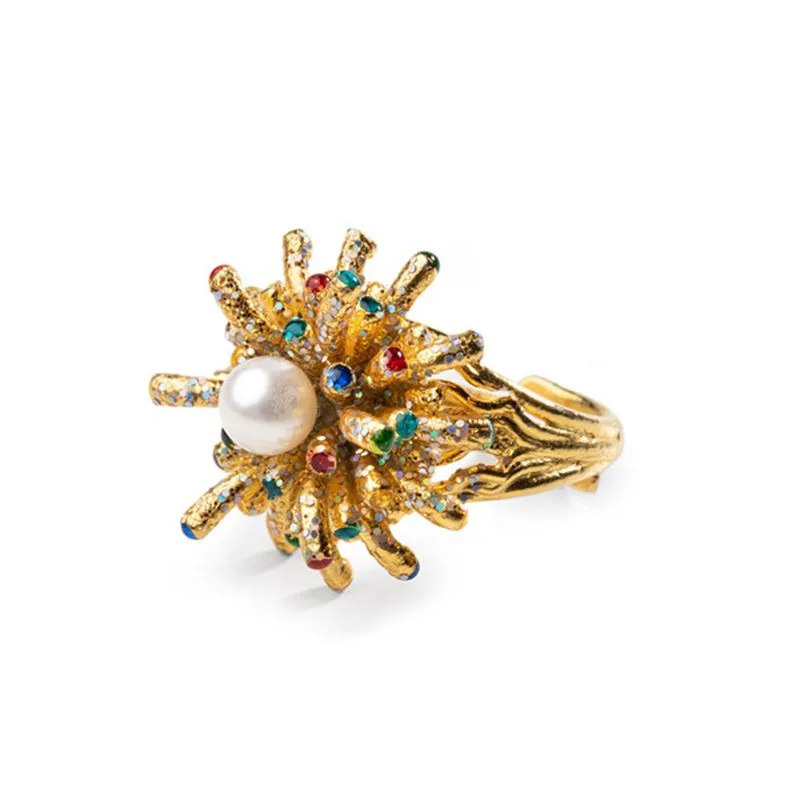 Anello Isola Bella in Argento e Smalti con Perla | Fuochi d’Artificio – 20000548