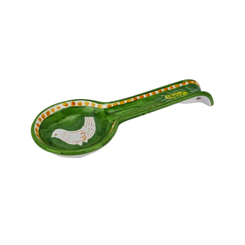 Arcucci Materia piuma verde poggiamestolo 28 cm