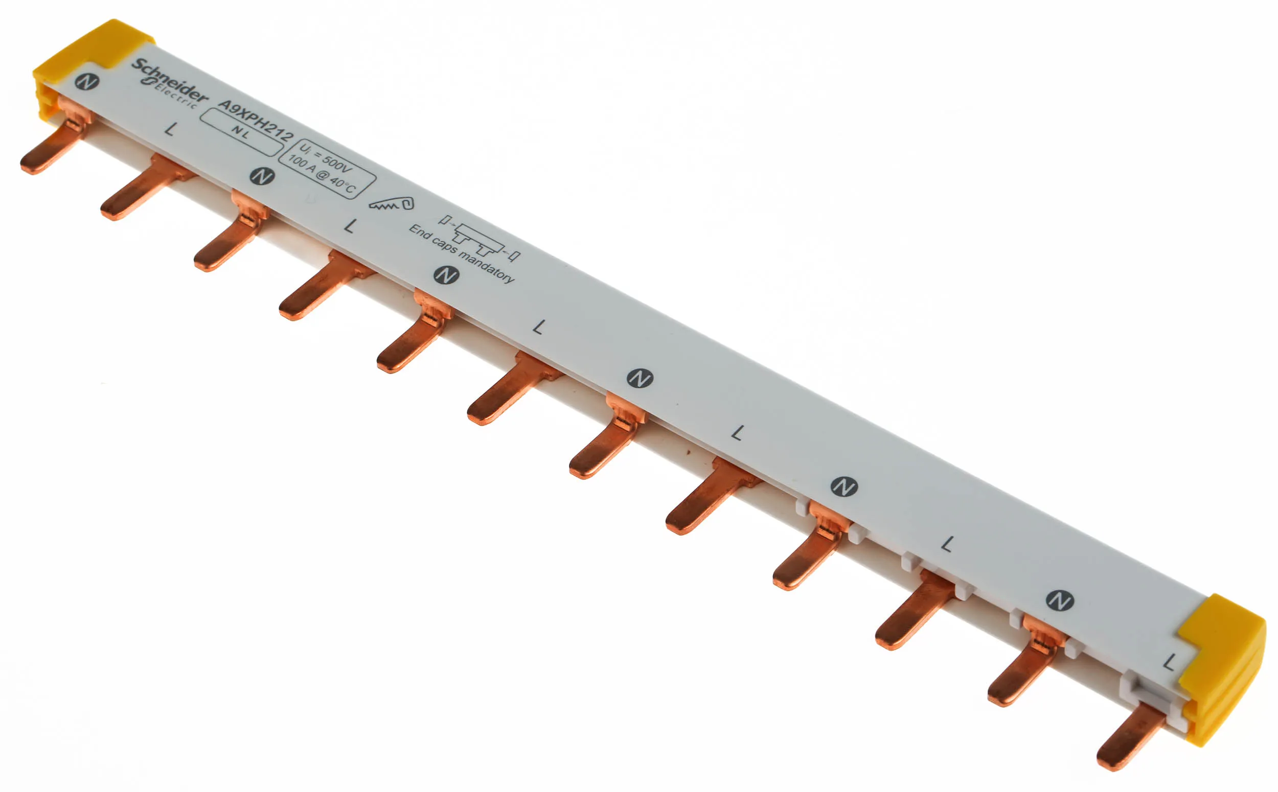 Barra di distribuzione 2 Schneider Electric, 415V ca, passo 18mm Acti 9