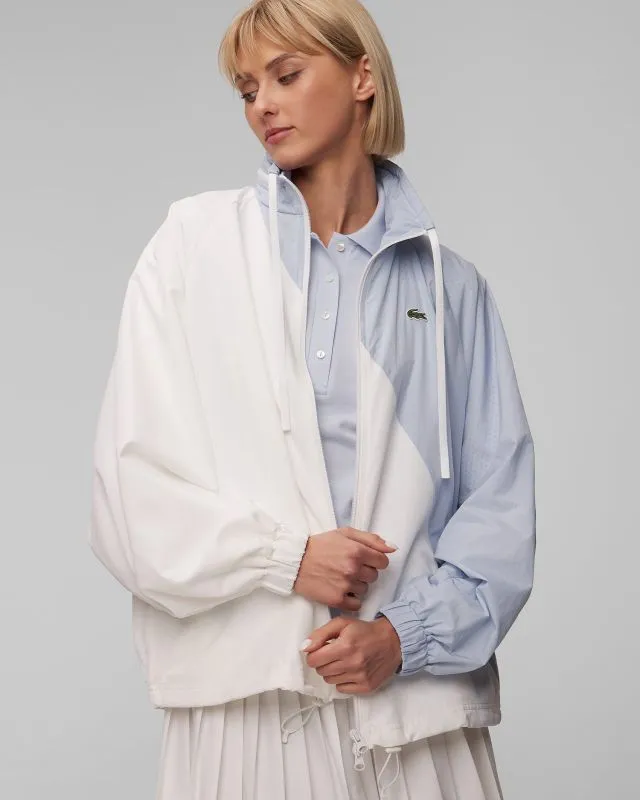 Biało-niebieska bluza z kapturem damski Lacoste BF6949 bf6949-irq