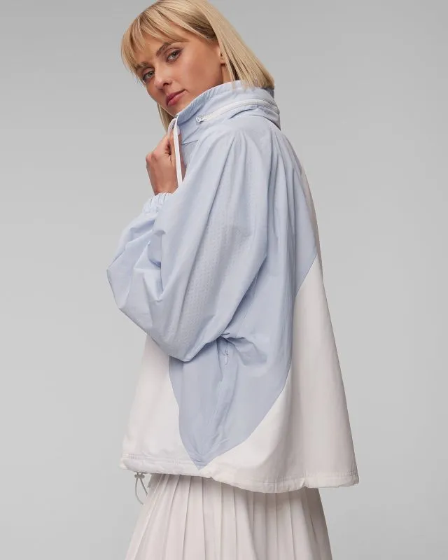 Biało-niebieska bluza z kapturem damski Lacoste BF6949 bf6949-irq