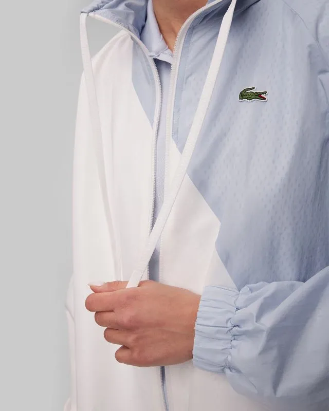 Biało-niebieska bluza z kapturem damski Lacoste BF6949 bf6949-irq