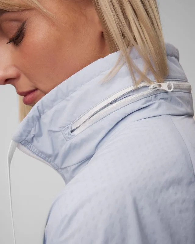Biało-niebieska bluza z kapturem damski Lacoste BF6949 bf6949-irq