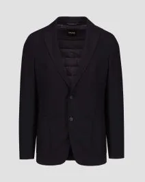 Blazer blu scuro con lana da uomo Hugo Boss P Hanry