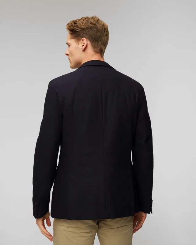 Blazer blu scuro con lana da uomo Hugo Boss P Hanry