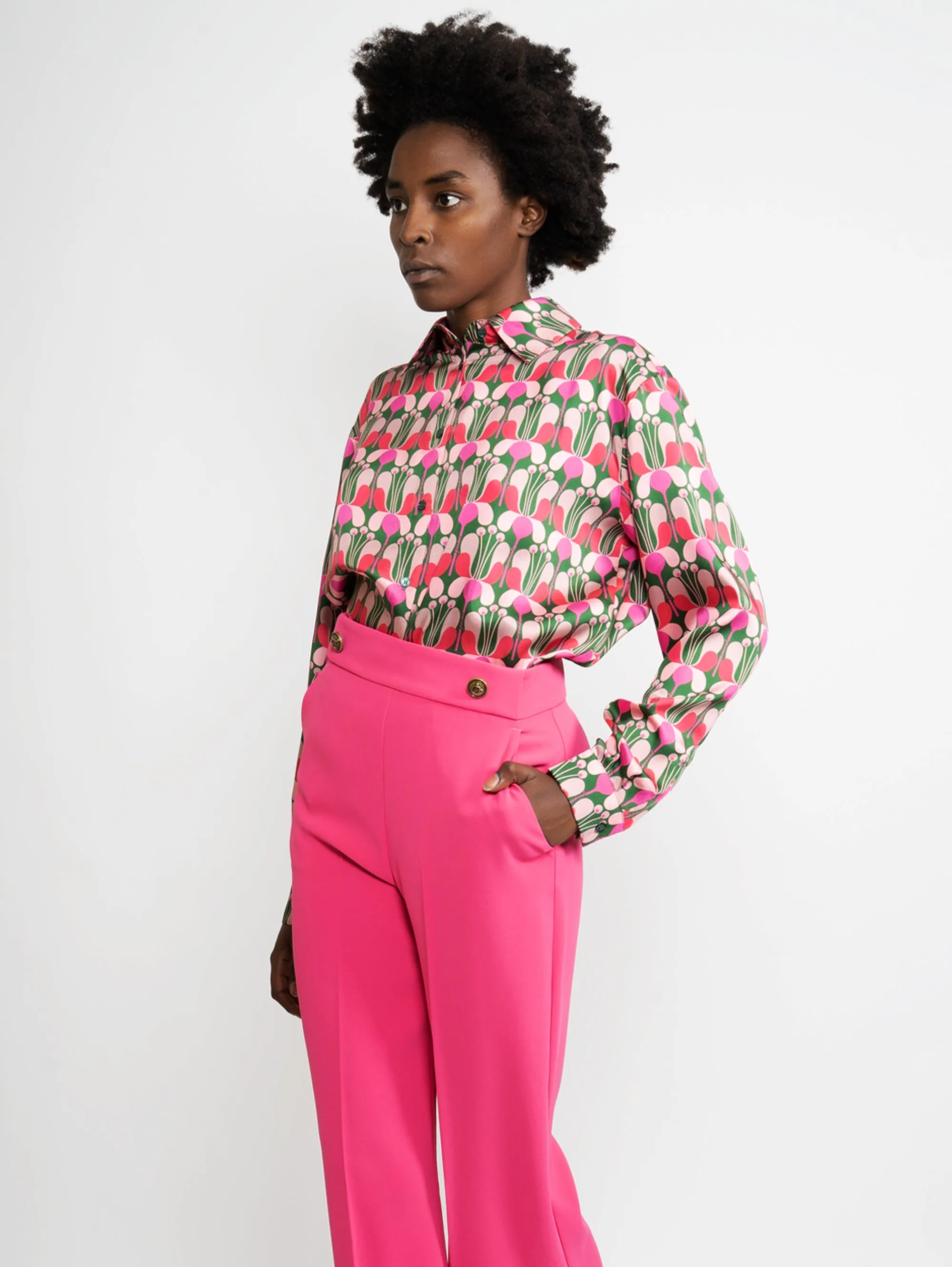Camicia con Stampa Liberty Multicolor