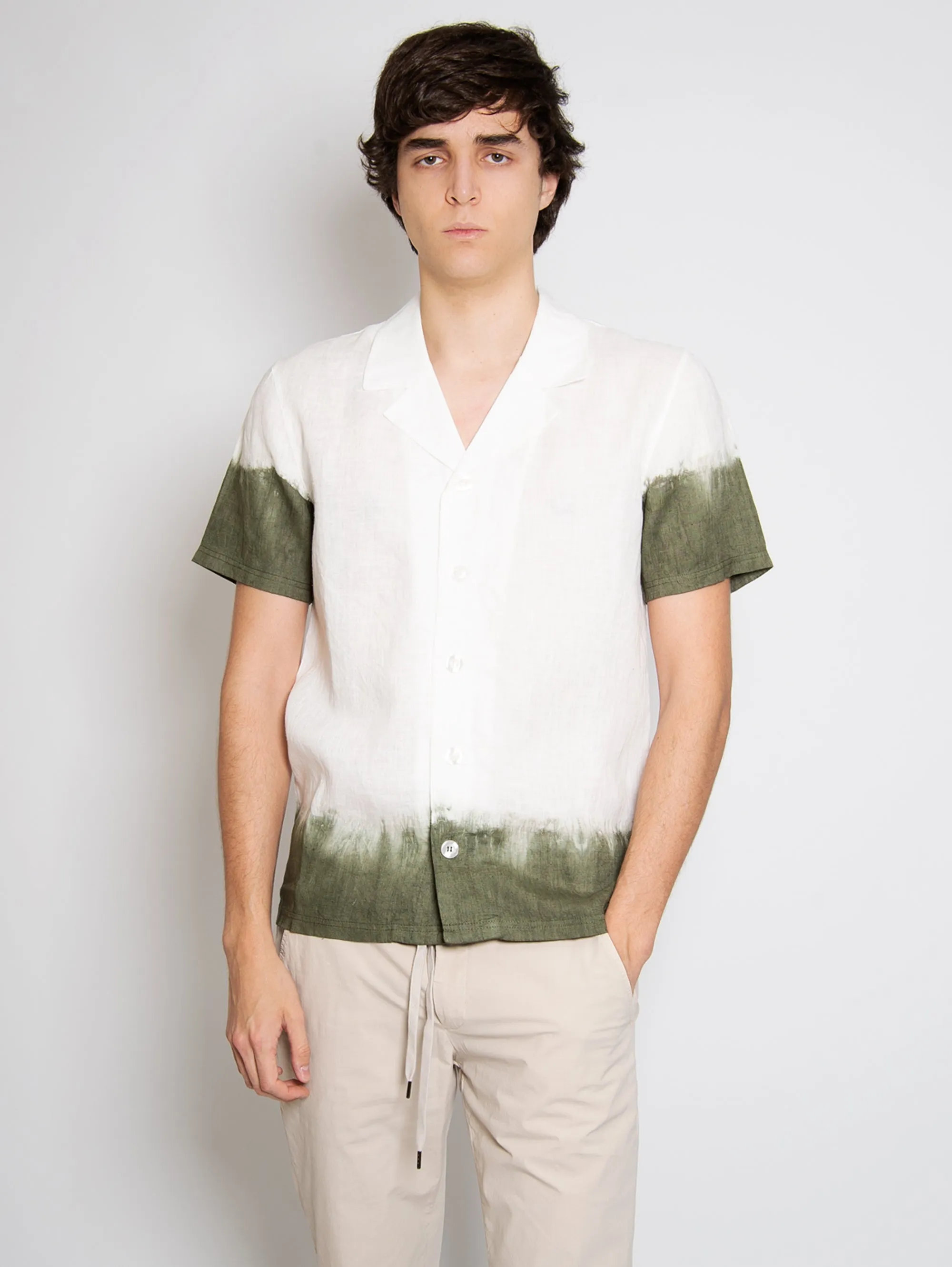 Camicia Tie Dye Bianco/Verde