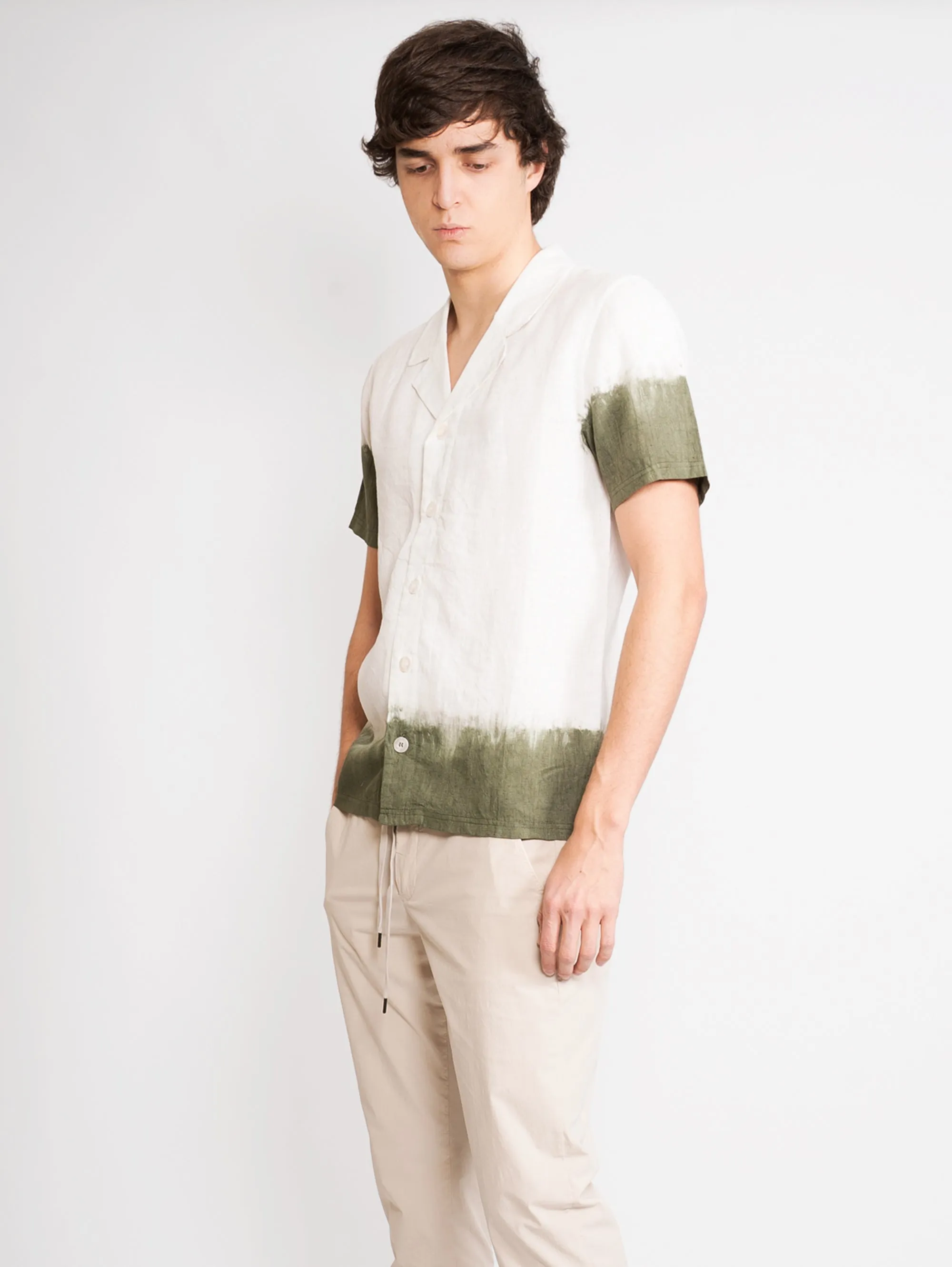 Camicia Tie Dye Bianco/Verde