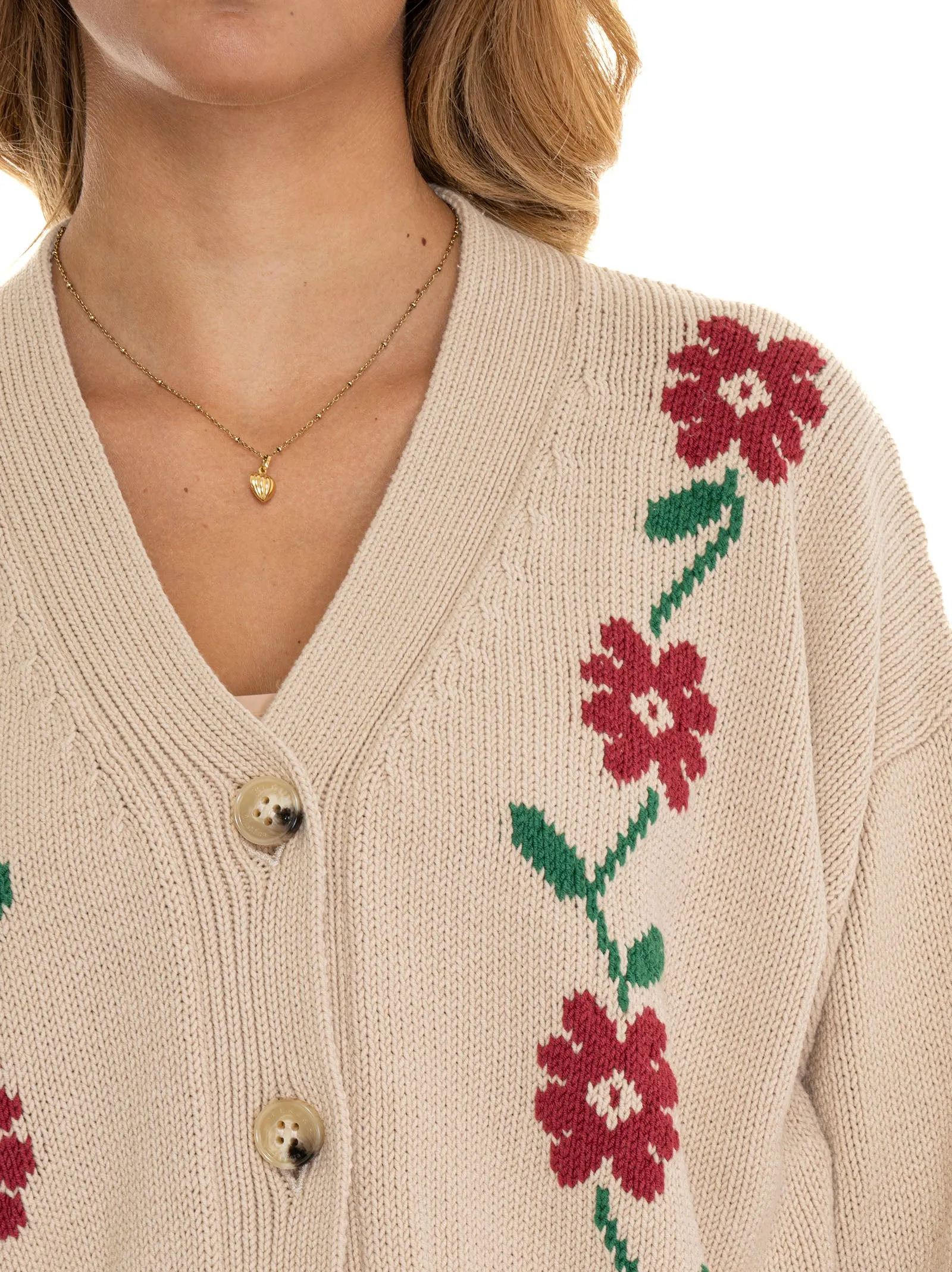 Cardigan corto Teulada Beige-rosso Weekend Max Mara Donna