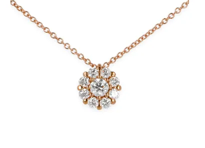Collana pendente oro rosa e diamanti
