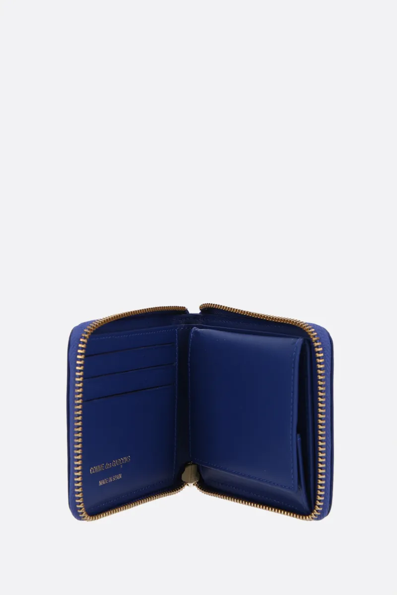 COMME des GARCONS WALLET portafogli zip-around in pelle liscia stampa pois