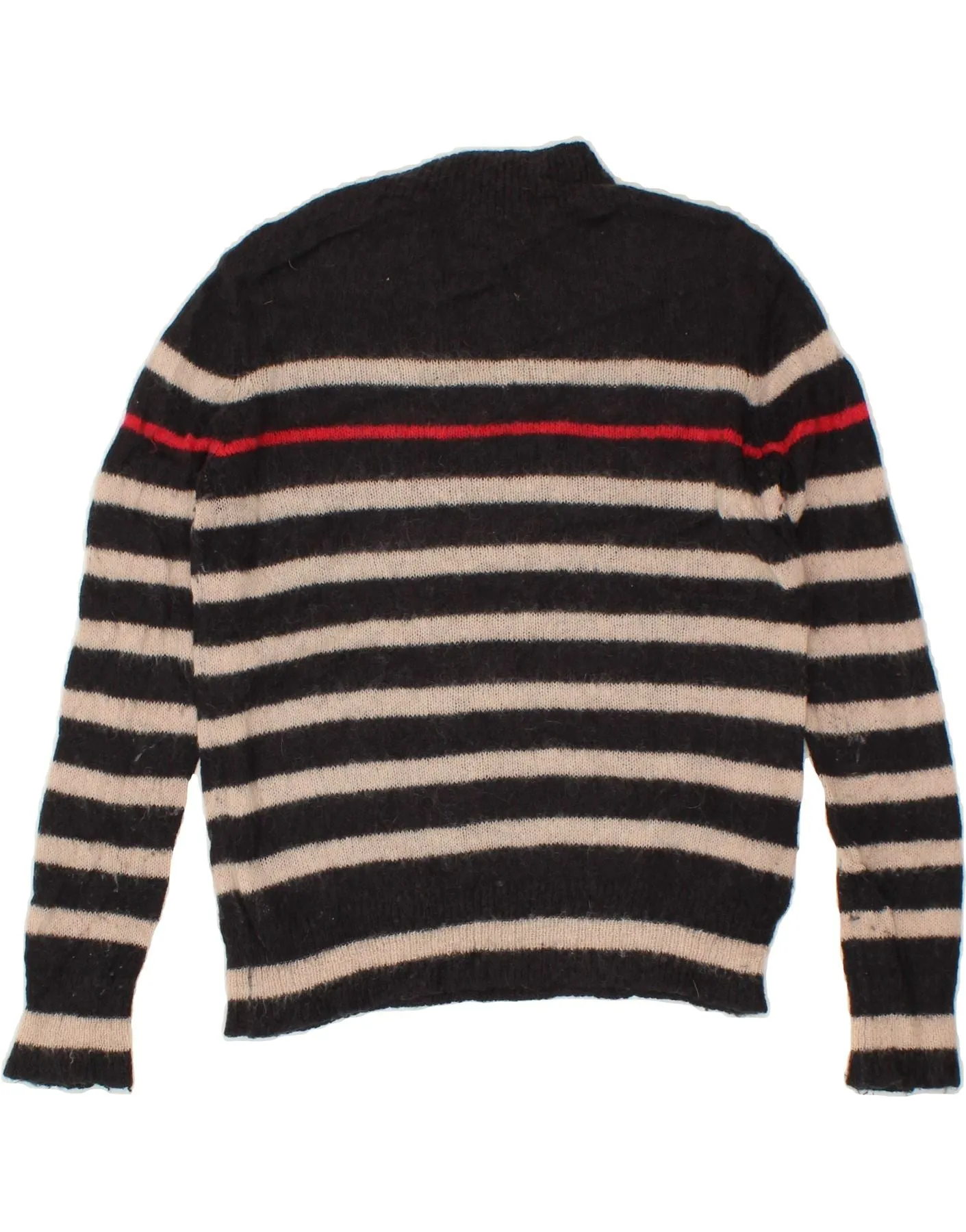 CREW CLOTHING Womens Turtle Neck Jumper Sweater UK 8 Small Black Striped