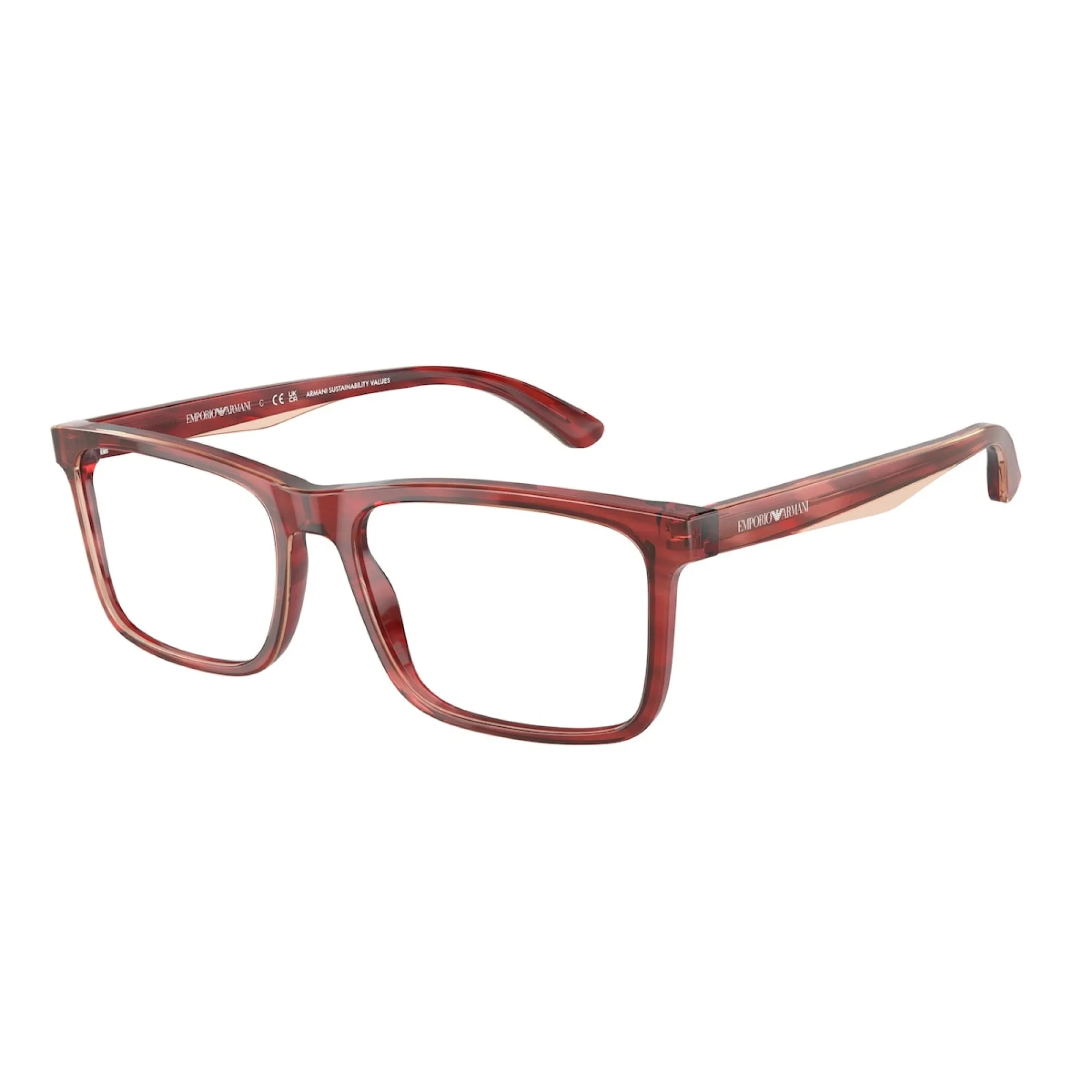   Emporio Armani EA 3227 - 6053 Bordeaux Lucido/fumé Superiore | Occhiale Da Vista Uomo 