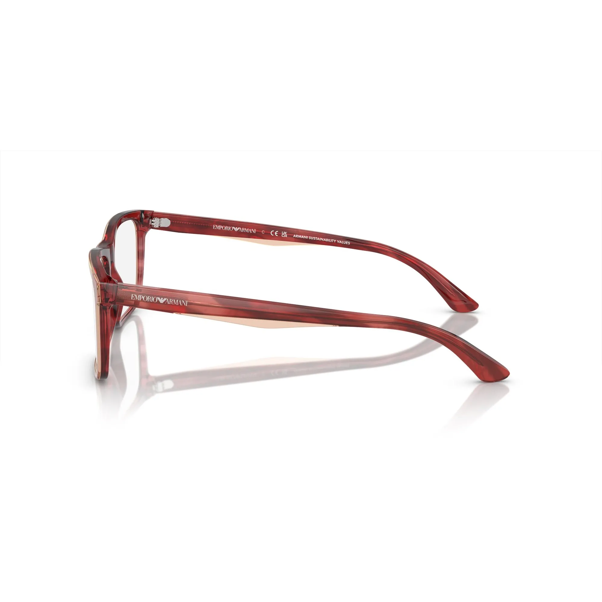   Emporio Armani EA 3227 - 6053 Bordeaux Lucido/fumé Superiore | Occhiale Da Vista Uomo 