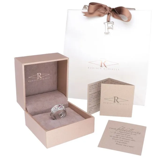 FILODELLAVITA 13 FILI ORO ROSA 18KT E ZAFFIRI ROSA