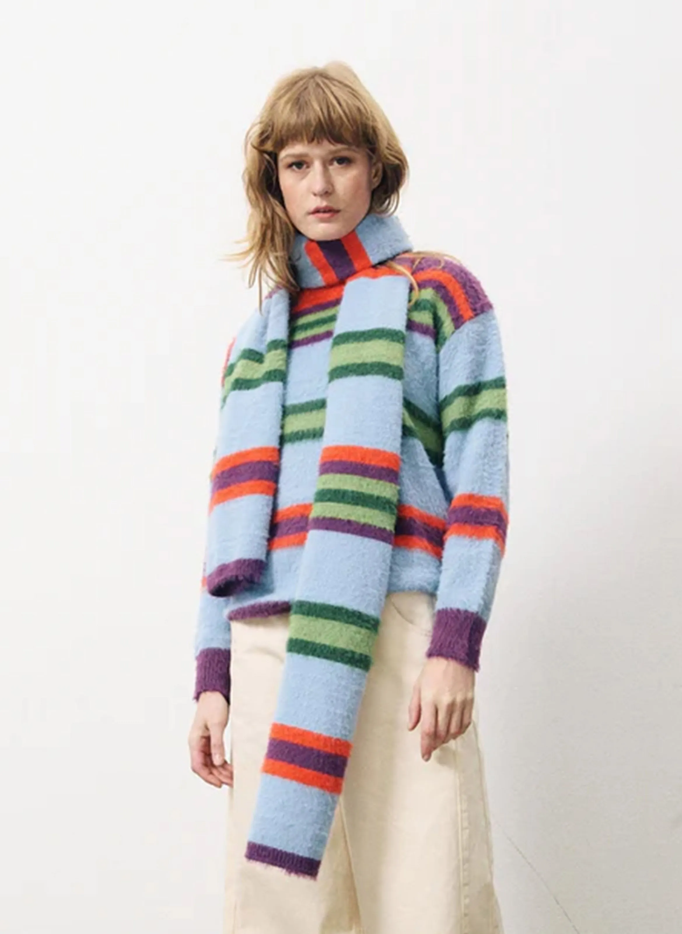  FRNCH   PHOEBY - Sciarpa a righe | Blu