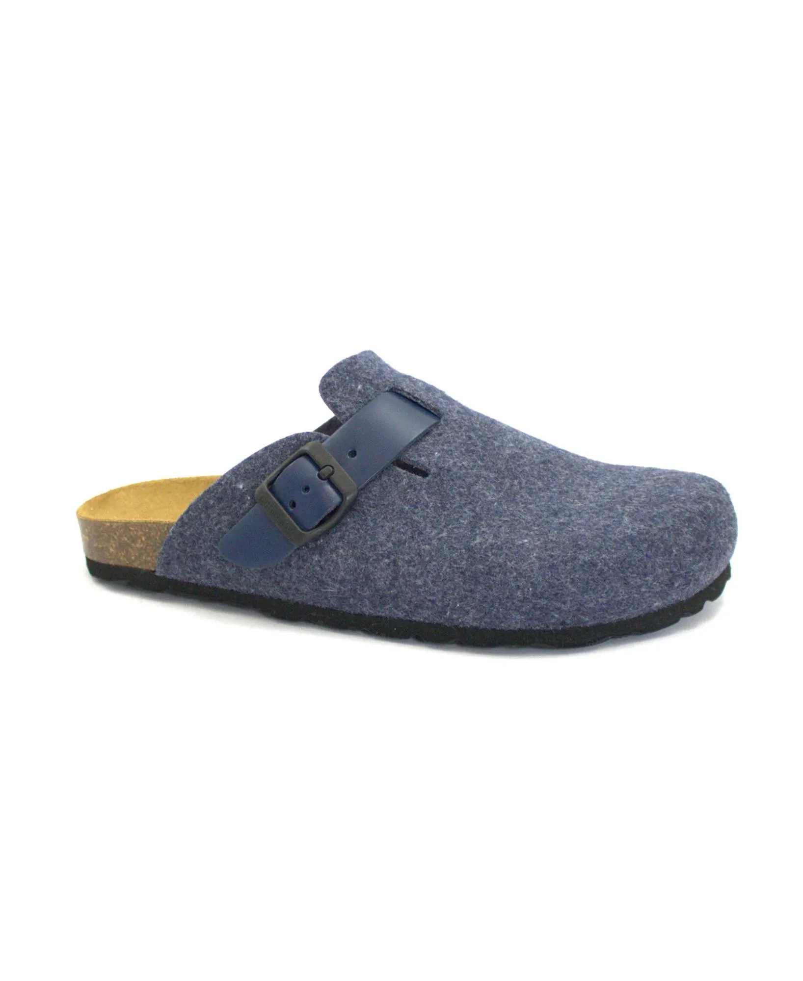 GRUNLAND ROBI CB0185 blu ciabatte uomo plantare anatomico in pelle fibbia