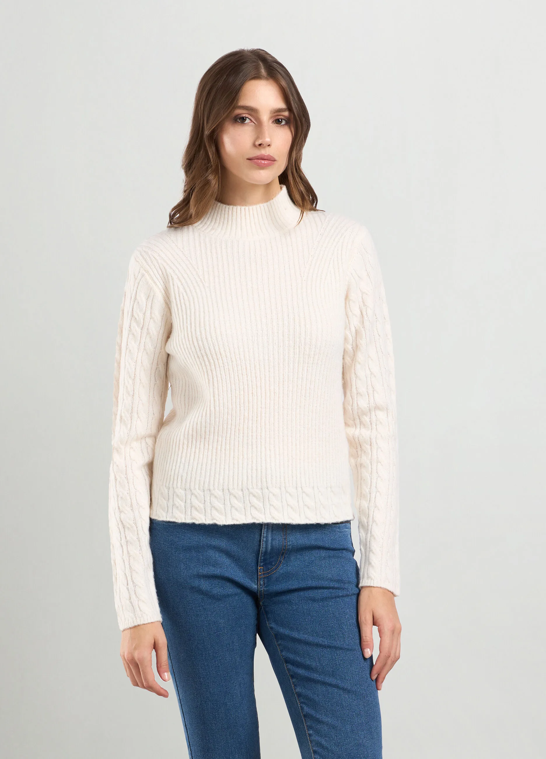 IWIE  Pullover misto lana a collo alto donna