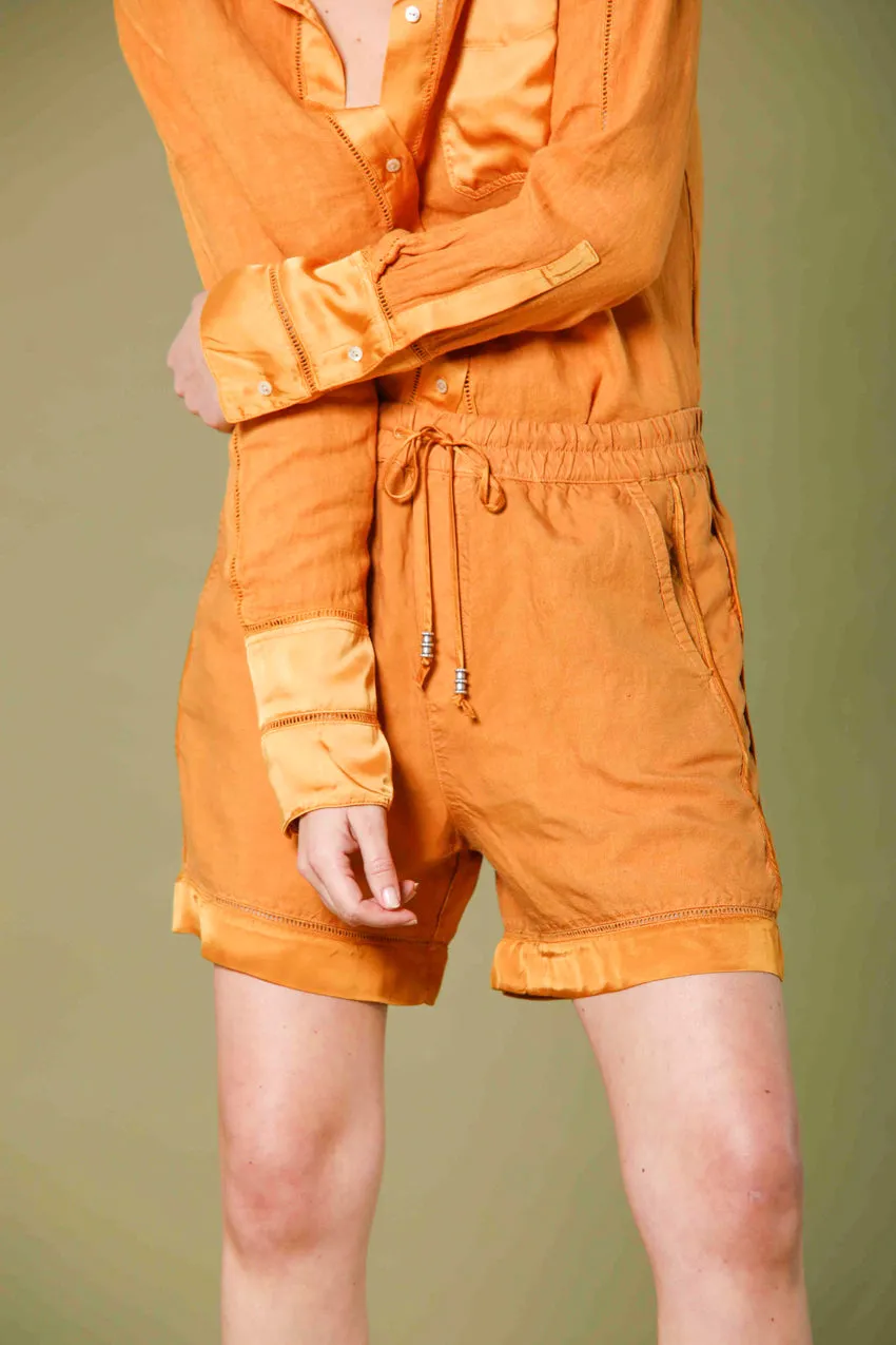 Linda Jogger bermuda chino femme en tencel et lin relaxed