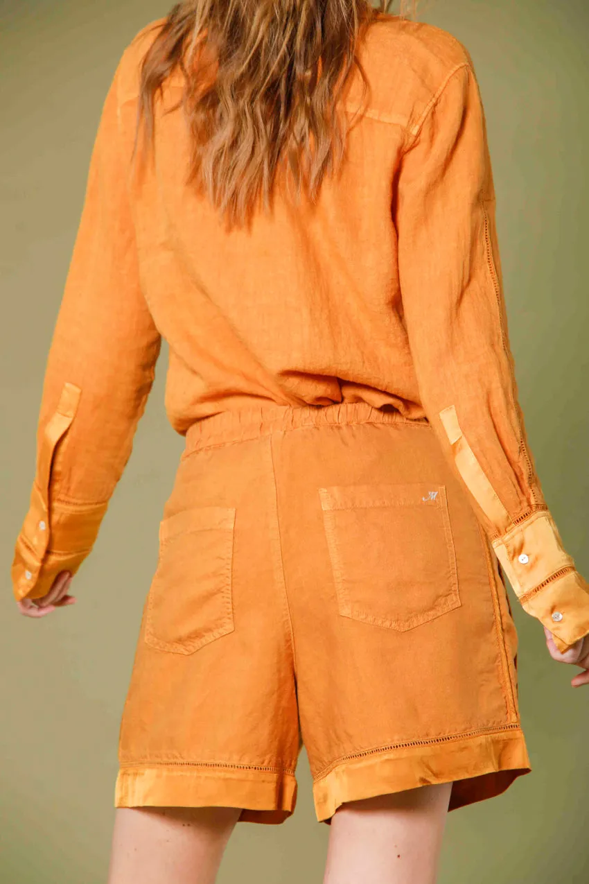 Linda Jogger bermuda chino femme en tencel et lin relaxed
