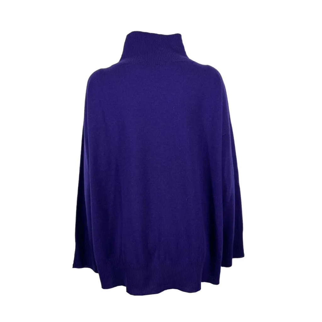 LIVIANA CONTI maxi maglia donna viola L3WB13 100% lana MADE IN ITALY