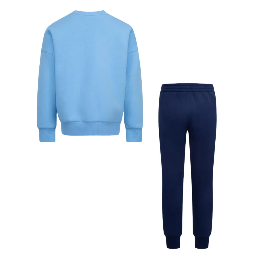 Nike tuta felpa girocollo e pantalone da ragazzo Sense of Adventure 86L947-U90 celeste-blu