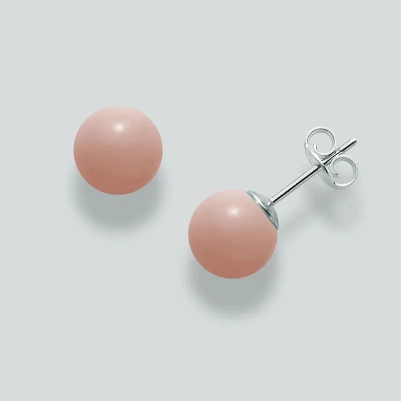 Orecchini Donna Miluna in Argento con Corallo Rosa