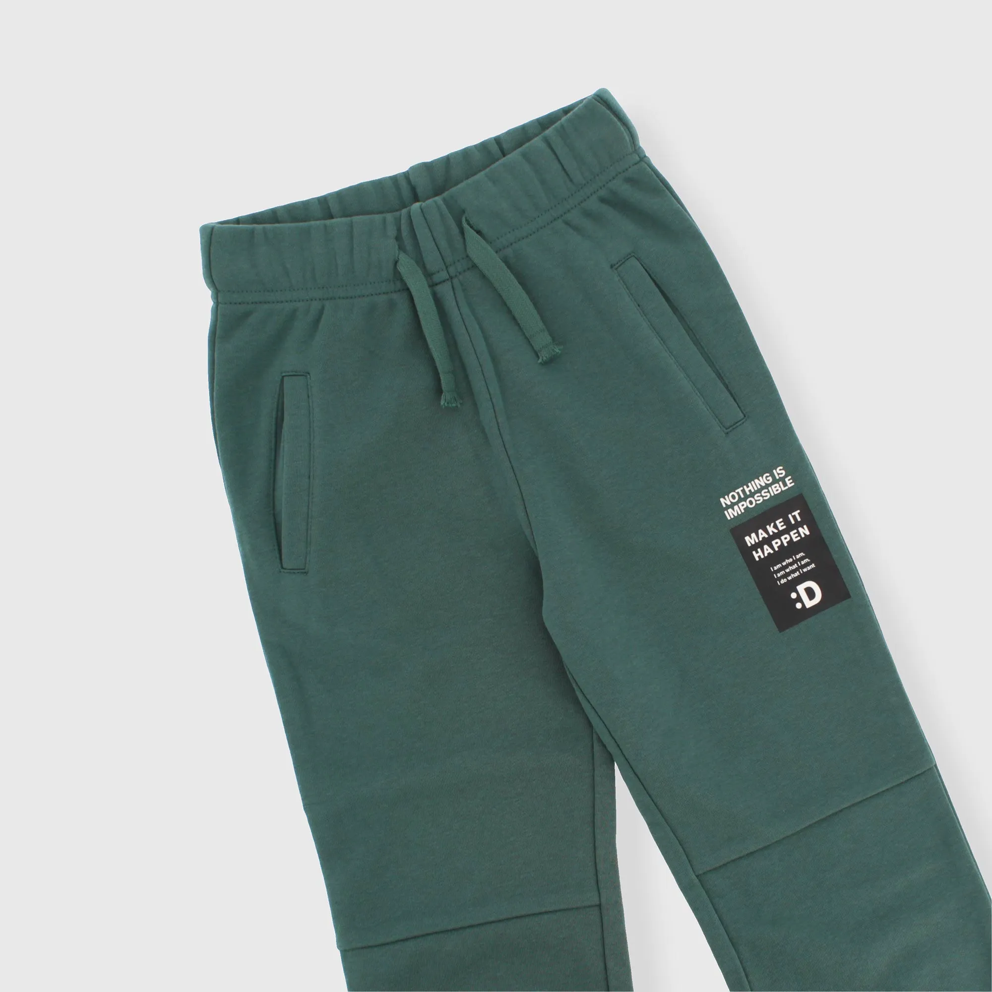 Pantalone in felpa da bambino, VERDE            