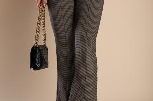 Pantaloni alla moda con stampa, grigi