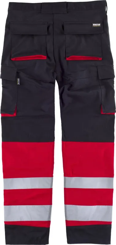 Pantaloni multitasche abbinati a nastri riflettenti Nero Rosso