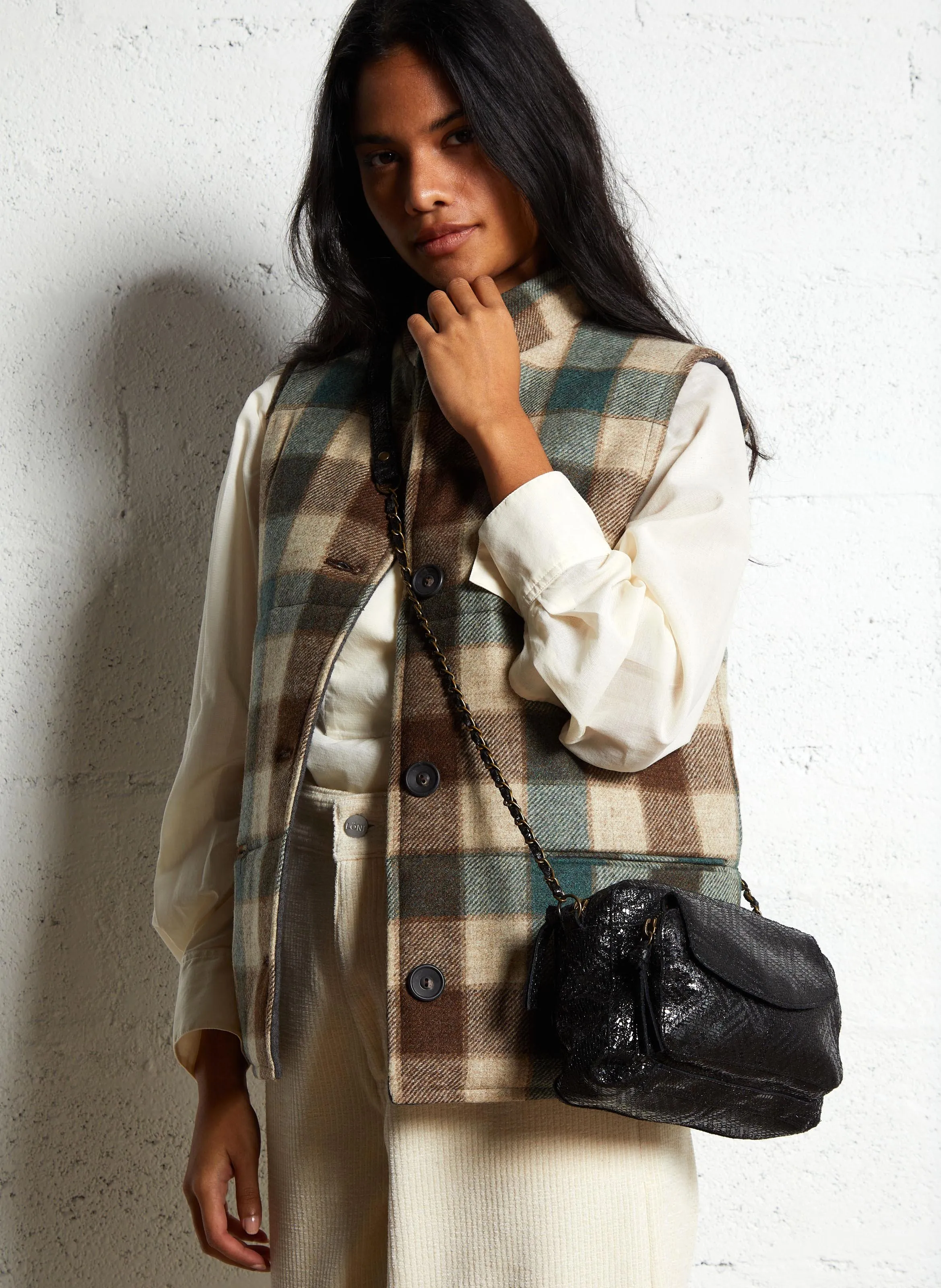  PIECES   NAINA - Borsa a bandoliera in pelle | Nero