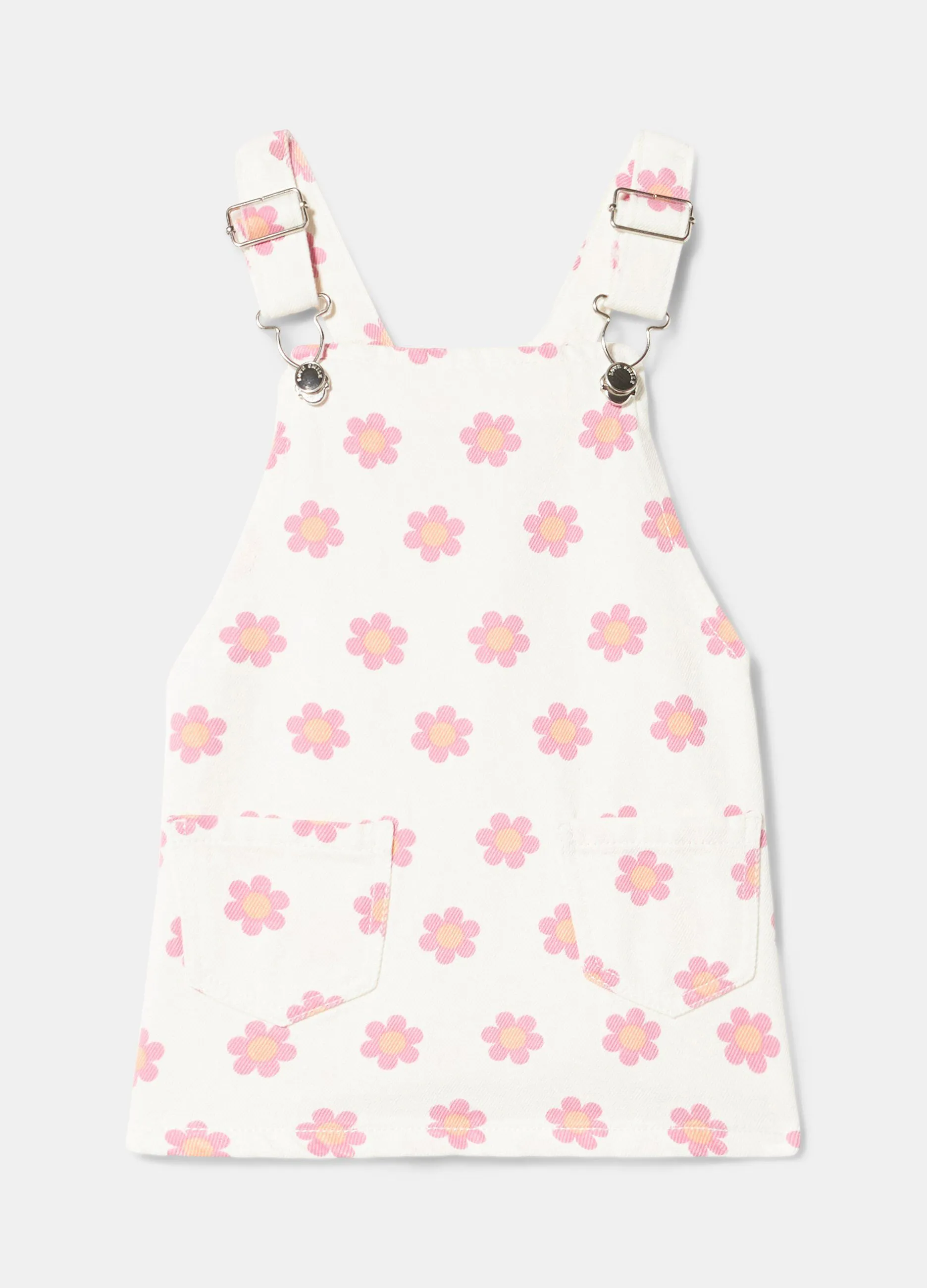 Salopette skirt in puro cotone neonata
