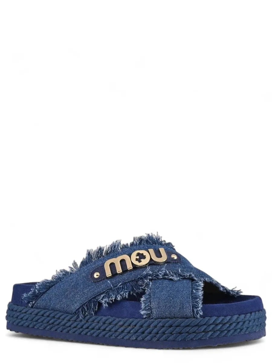 Sandali Criss-cross in Denim