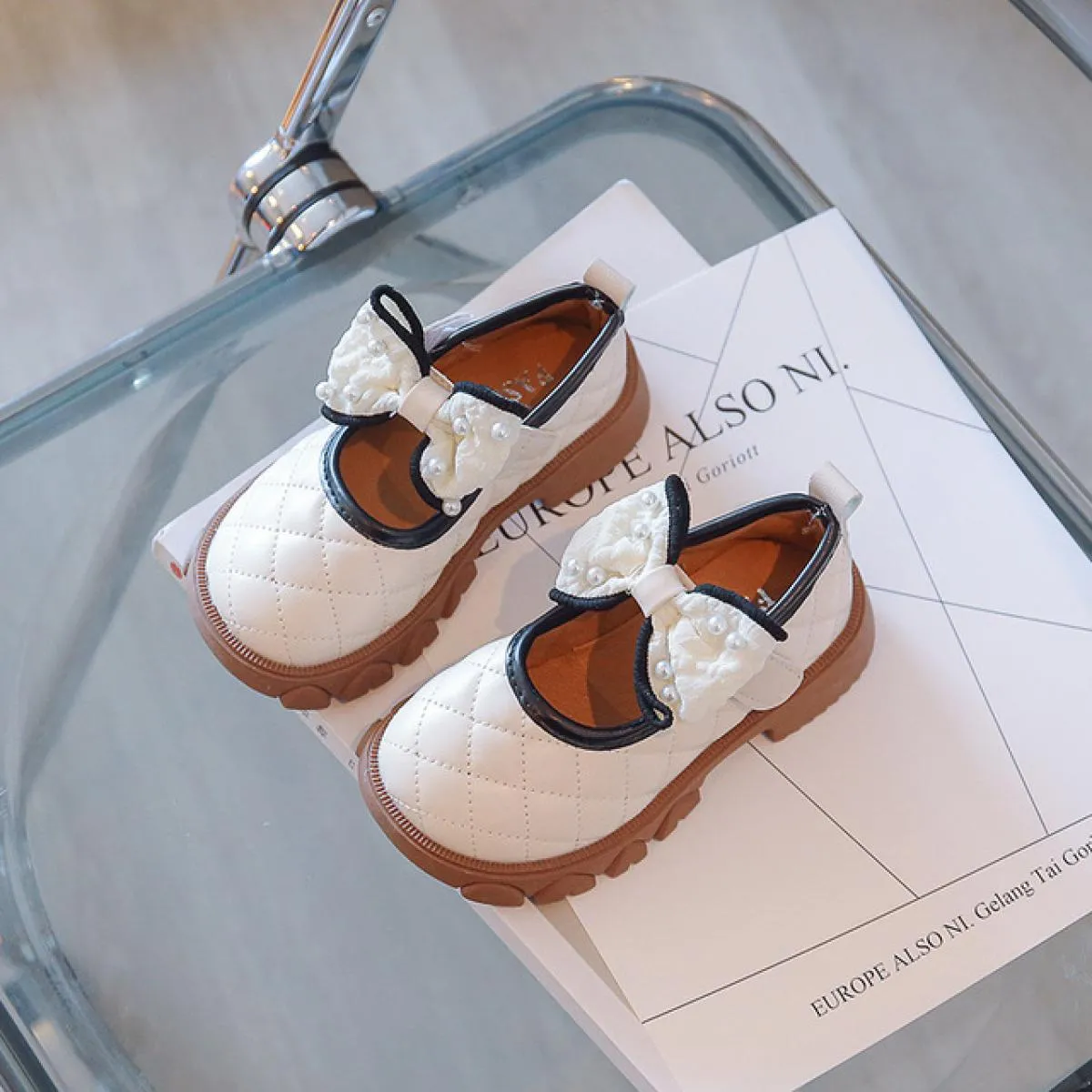 Scarpe in pelle PU per ragazze superiori scozzesi Scarpe da performance per la scuola primaria di inizio autunno Scarpe da princ