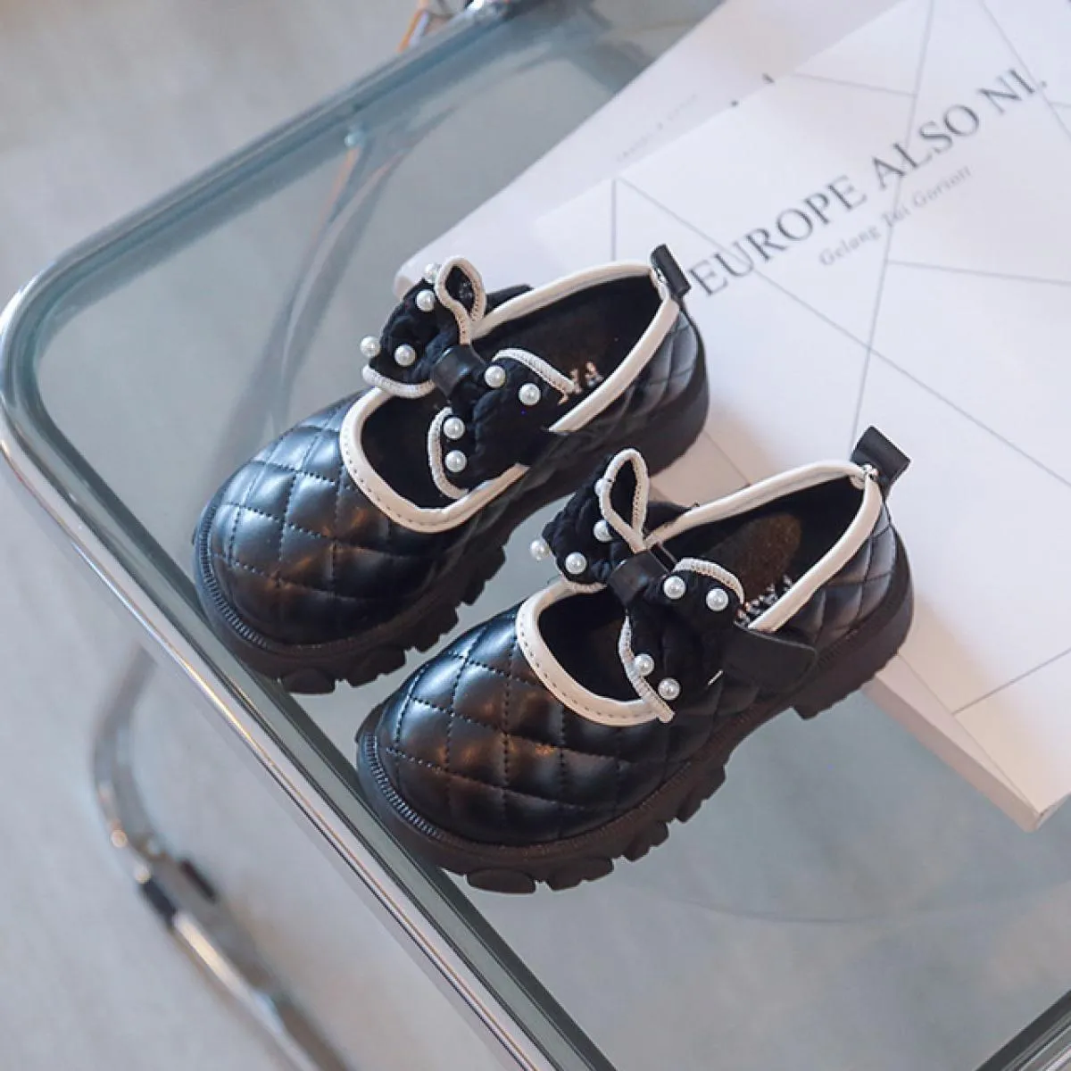 Scarpe in pelle PU per ragazze superiori scozzesi Scarpe da performance per la scuola primaria di inizio autunno Scarpe da princ