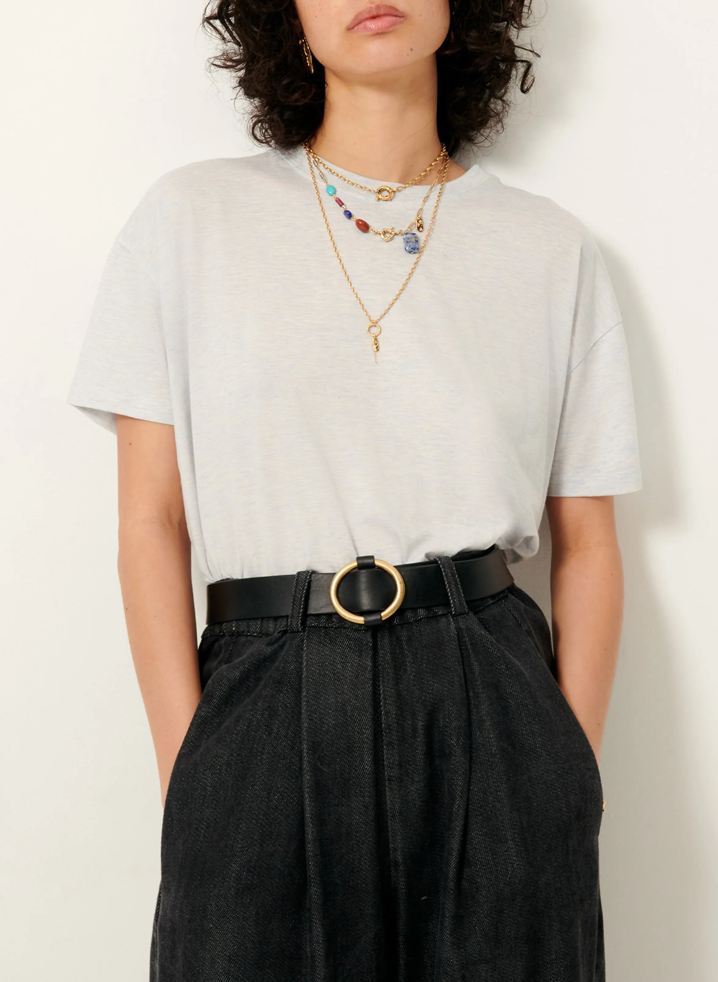 SESSUN   TOO - T-shirt morbida scollo tondo taglio ampio | Blu