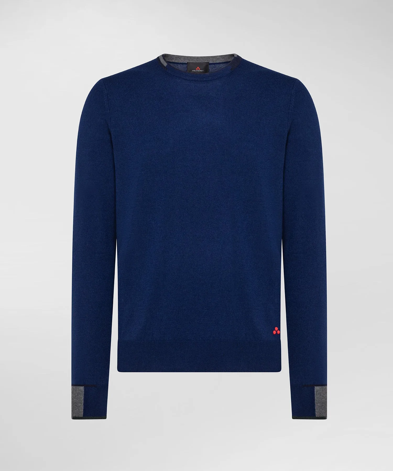 Slim sweater in wool blend / Blue