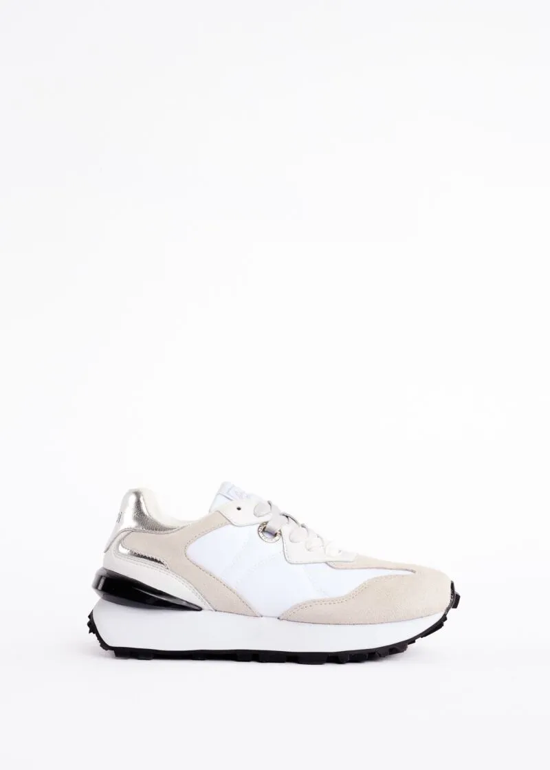 Sneaker running da donna in pelle e nylon