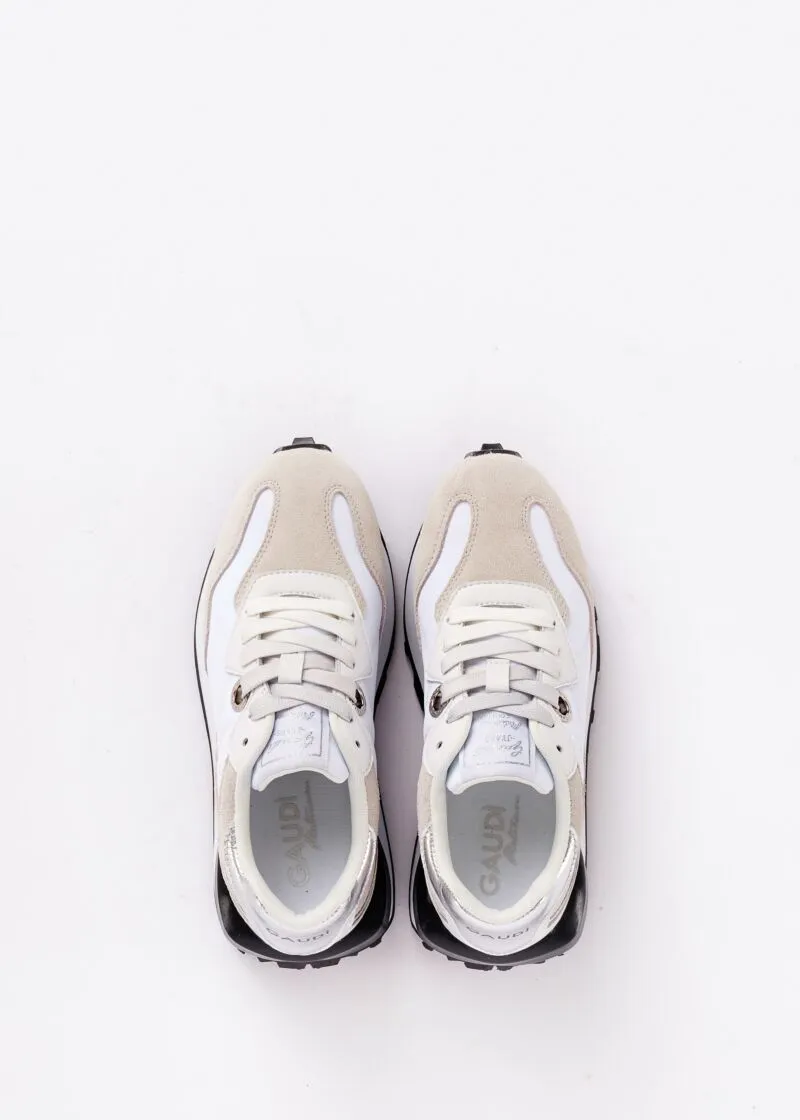 Sneaker running da donna in pelle e nylon