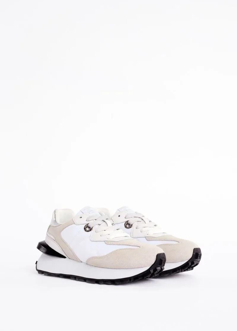 Sneaker running da donna in pelle e nylon
