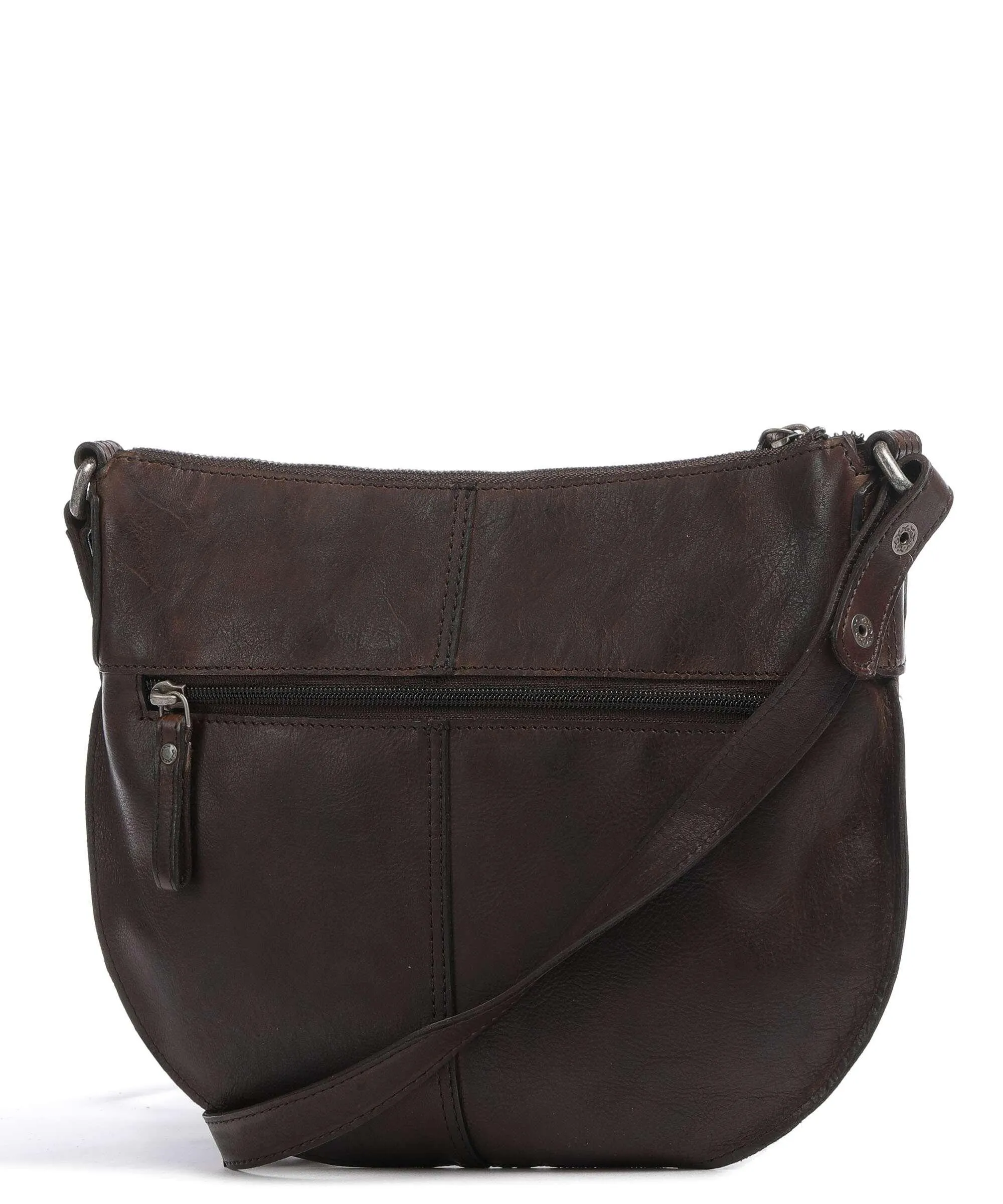  Spikes & Sparrow Mustang Borsa a spalla pelle a grana fine marrone scuro  