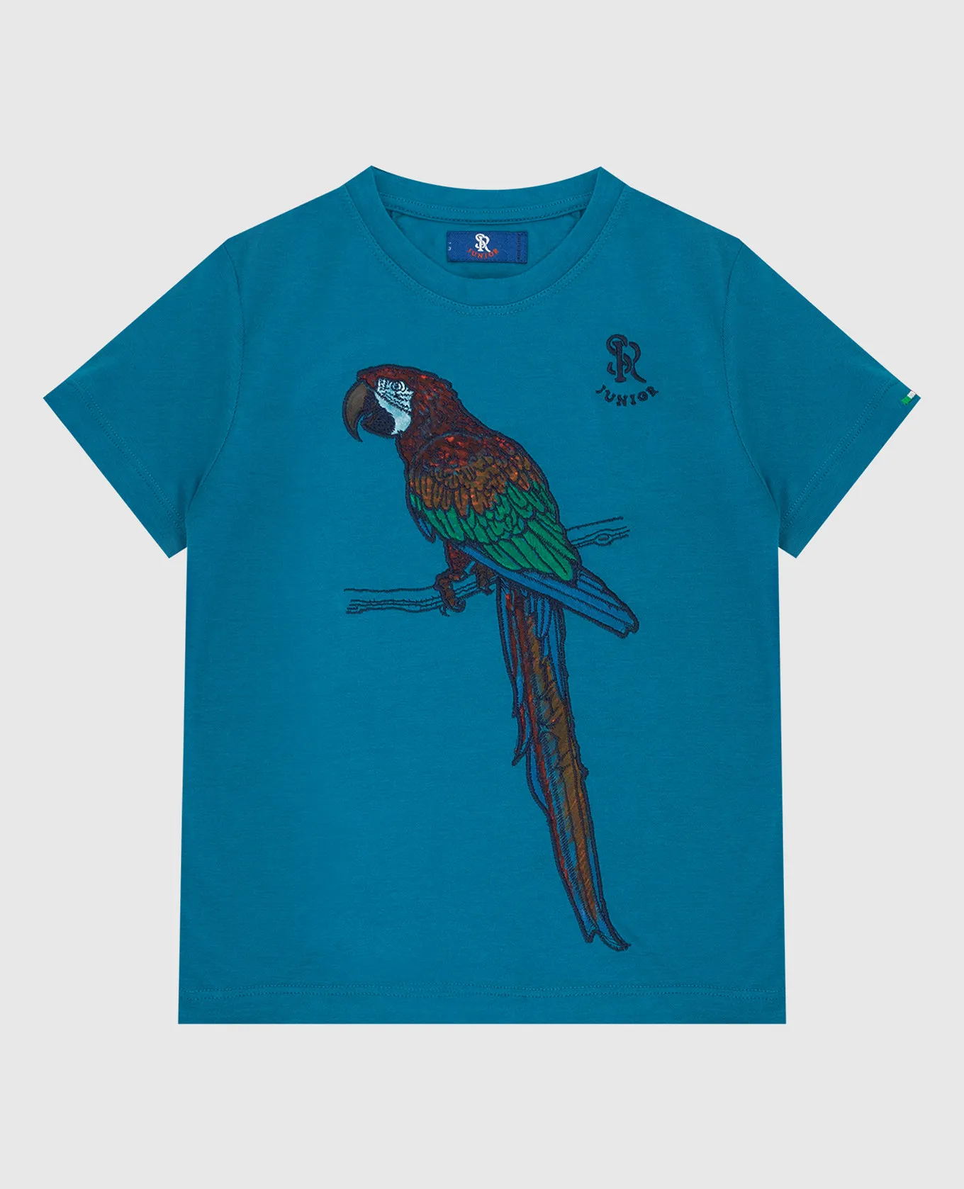 Stefano Ricci T-shirt turchese per bambini con ricamo YNH7200150803