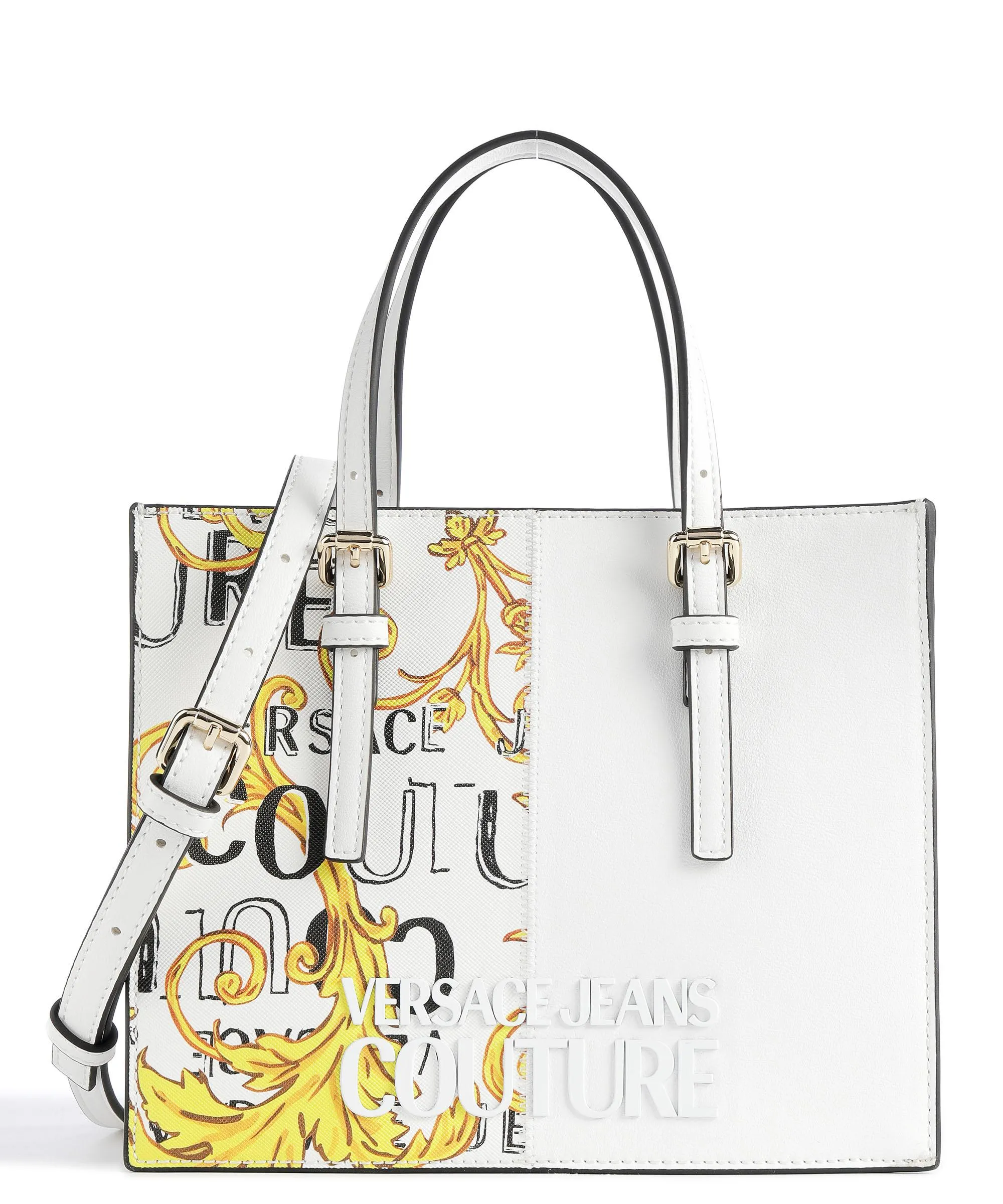  Versace Jeans Couture Rock Cut Borsa a mano pelle sintetica bianco  