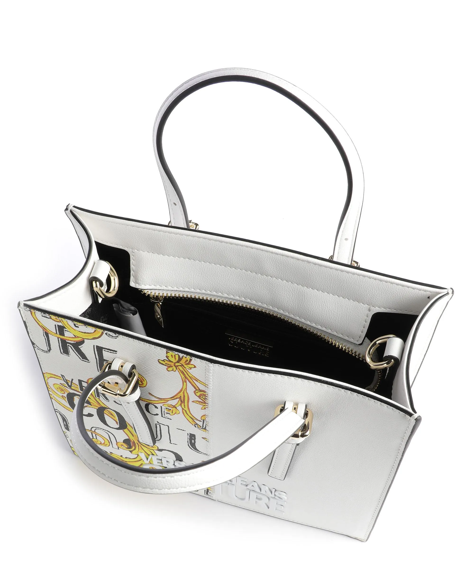  Versace Jeans Couture Rock Cut Borsa a mano pelle sintetica bianco  