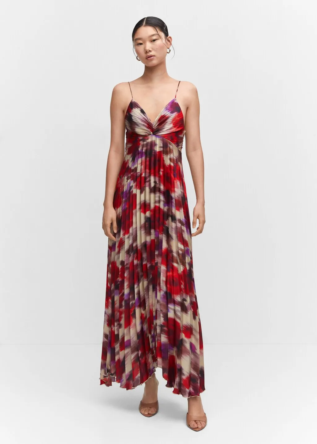 Vestito plissettato satinato