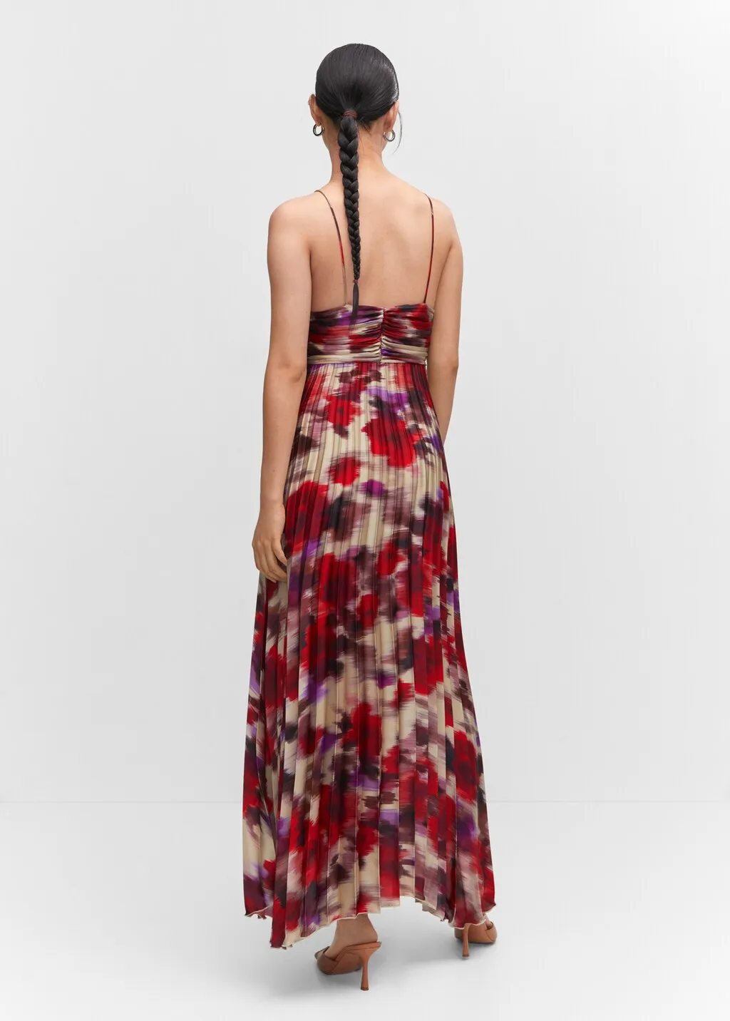 Vestito plissettato satinato