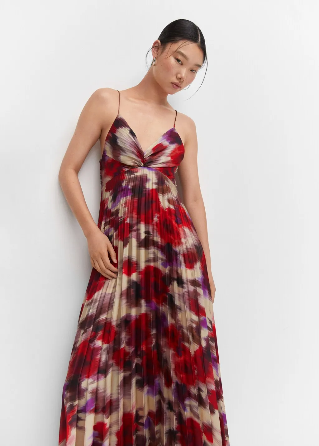 Vestito plissettato satinato