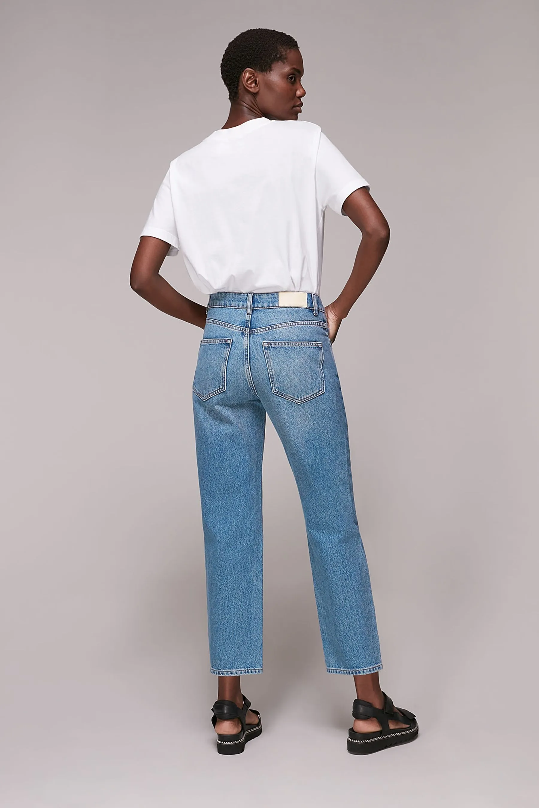 Whistles 100% cotone Authentic Hollie Button Jeans corti    