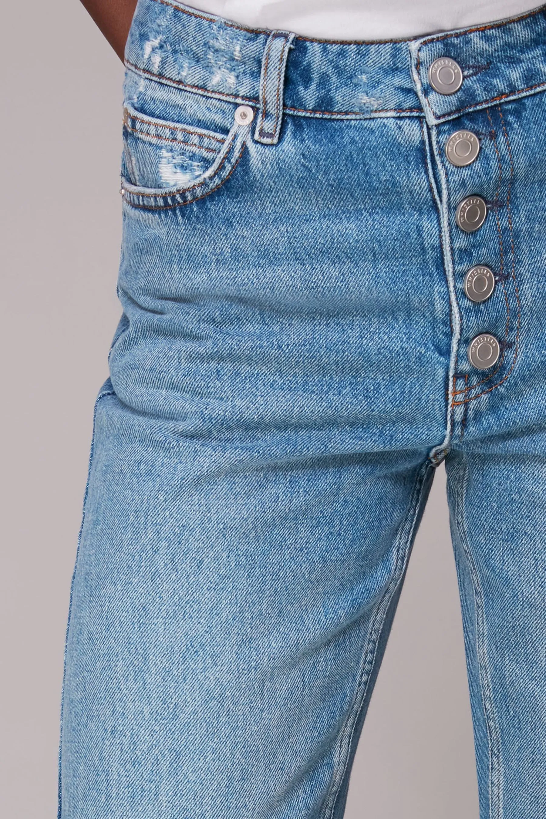 Whistles 100% cotone Authentic Hollie Button Jeans corti    